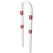 Universal hoop | of steel tube |  76 x 2,6 mm | for casting in concrete | total width: 400 mm | total height: 1500 mm | hot-dip galvanized and white coatedwith red reflecting stripes